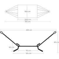 Hamaca con Soporte Portátil de Metal 210 x 150 cm, 5 Alturas Ajustables, Carga de 240 kg, Para Patio y Jardín - details 14