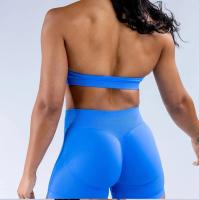 Sujetador deportivo sin costuras para mujer, ropa deportiva de secado rápido con Espalda descubierta, alta elasticidad, a prueba de golpes, para Yoga - details 3