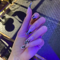 Uñas postizas con llamas impresas, decoración Artificial, cómodas de llevar, manicura para actuaciones en escenario - details 7