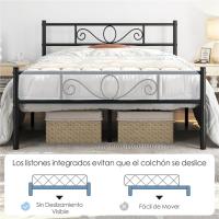 Cama Individual Hierro Cama Metálica para colchón de 90 x 190cm Cama Industrial Estructura Metal - details 49
