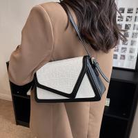 Weiluoda Bolso de hombro geométrico de cocodrilo invertido, accesorio de moda versátil para faldas formales informales, cierre de cremallera, usable - details 4