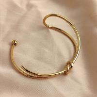 Lazo de nuevo estilo creativo sin pulsera de metal impermeable de alta calidad para mujer chapada en oro, joyería de fiesta - details 3