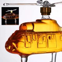 Whisky Decanter 750ml Glass Bourbon Tools Helicopter Shaped for Restaurant