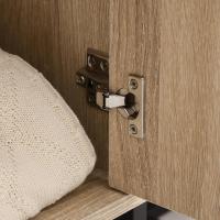 Moderno Armario de Buffet de Madera Natural y Negro 2 Puertas, Estantes para Comedor, Salón, Dormitorio - details 8