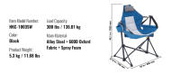 SucceBuy Silla de camping reclinable, capacidad de 300 libras, silla mecedora plegable con portavasos, bolsa de almacenamiento, reposacabezas - details 6