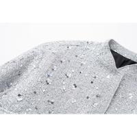 BUNO-Chaqueta Bomber con Lentejuelas para Mujer Otoño Nuevo Cuello Redondo Manga Larga Bolsillo con Solapa Lentejuelas Hilos Metálicos Decorados Estiramiento Interior Dobladillo Chaqueta Abrigo Mujer Ropa De Abrigo Elegante - details 6