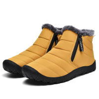 Botas de invierno informales para hombre, botines de terciopelo, impermeables, con doble cremallera, botas de nieve, zapatos de algodón antideslizantes cálidos para exteriores - details 25