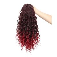 Cola de Caballo rizada de 18 pulgadas, pelo sintético ombré, peluca rizada corta y esponjosa, extensión de cabello con Clip con cordón negro Afro - details 5