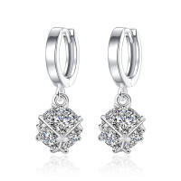 Pendientes de plata de ley 925 para mujer, aretes con hebilla cuadrada de circonita Aaa, regalos de joyería - details 3