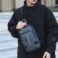Bolso de pecho para hombre con múltiples bolsillos a la moda, bolso de mensajes deportivo de tela Oxford con carga USB, bolso cruzado multifunción de Color sólido para niños - details 7