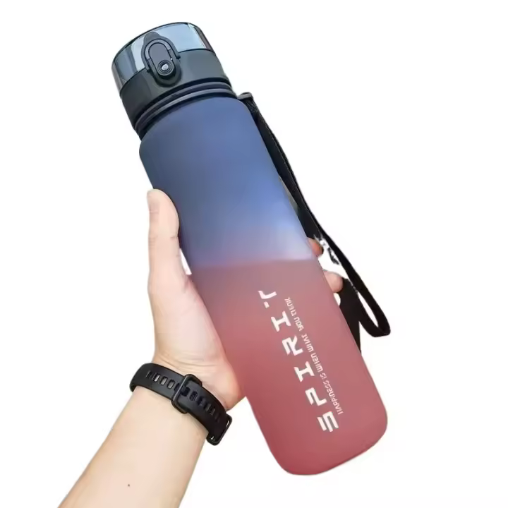 Botella de Agua Deportiva a Prueba de Fugas Taza de Plástico Colorida Portátil para Gimnasio Fitness 500ML/650ML/1000ML Ideal para Viajes al Aire Libre - 1