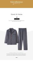 100% algodón para hombre, pantalones largos de manga larga para otoño e invierno, sección delgada de pijamas de mediana edad, ropa de dormir, traje para el hogar, ropa de descanso - details 10