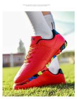 Botas de fútbol de cuero genuino antideslizantes y resistentes al desgaste con clavos cortos TF - details 6