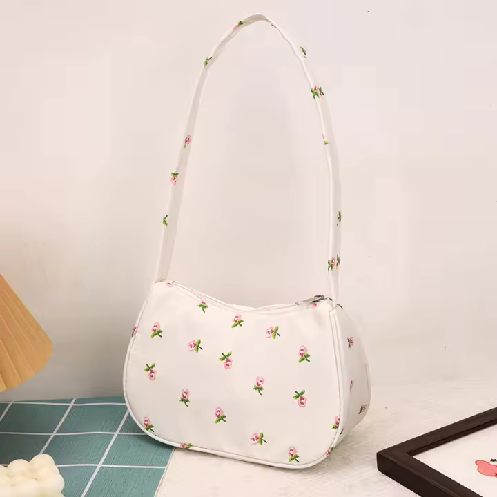 Bolso de Hombro Único Estilo Japonés Diseño Fresco y Dulce Material de Lining de Poliéster - 1