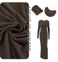 Vestido largo ajustado de punto marrón para mujer, nuevo estilo, otoño e invierno, moda - details 7