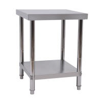 Mesa de Trabajo de Cocina de Acero Inoxidable, 60 x 60 x 80 cm, Mesas de Acero Inoxidable Catering 2 Estantes Mesa de Acero Inoxidable para Catering Cocina Restaurante - details 2