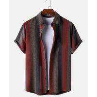 Moda a rayas para hombre 3d, estilo festivo, manga corta, camisa extragrande, ropa informal para playa, calle, suéter de fiesta - details 7