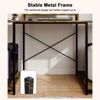 Mesa de Juego Ergonómica Estante de Almacenamiento con Soporte 120x60cm Marrón - details 5