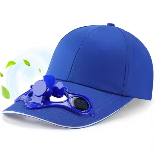 Gorra de béisbol con ventilador de energía solar para golf y refrescarte la cara bajo el sol abrasador del verano. - 1