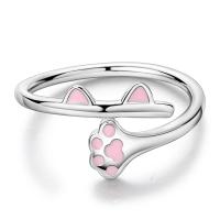 Anillo de Plata de Ley 925, anillo de corazón elevado brillante para mujer, circonita cúbica, estrella, Luna, flor, anillos y joyería de boda, regalos - details 12