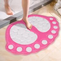 Alfombras de baño súper absorbentes antideslizantes, alfombras de baño de adoquines lavables, lindas alfombras de área de espuma viscoelástica en forma de pie - details 4