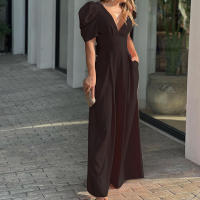 Mono elegante plisado y sexy con cuello en V y cintura alta, nueva moda femenina de primavera 2025 - details 1