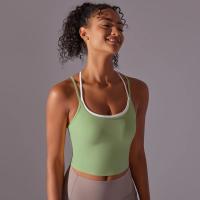 Ropa interior deportiva de realce para mujer, sujetador de Yoga para Fitness, gimnasio, entrenamiento, correr, camiseta sin mang - details 34