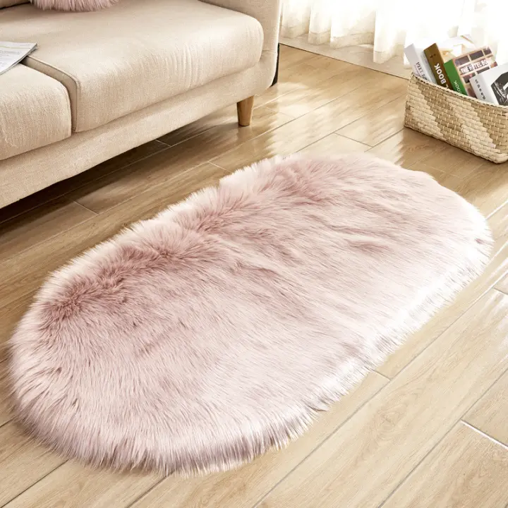 Decoración creativa para el hogar: cojín de alfombra similar a la lana para sofá de sala de estar, almohadilla antifrío para pies para dormitorio, almohadilla antideslizante para baño, duradera y resistente a las manchas en estilo europeo - 1
