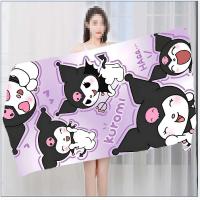 Toalla Sanrio K-Kuromi Toalla de baño gruesa de poliéster de algodón puro de secado rápido para adultos, toallas de viaje deportivo, natación y surf - details 4