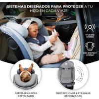 Silla de coche ajustable I-SIZE 40-150 cm con Isofix Asiento de bebé para niños Negro 360º - details 16