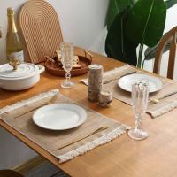 Manteles individuales de lino y algodón con flecos naturales, suaves y sencillos, decoración de mesa, manteles individuales - details 13