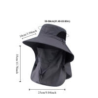 Máscara de escote a la moda para hombre, sombrero para el sol, máscara facial de malla, sombrero de cubo para crema solar, sombrero de trabajo de jardín de ala ancha, cubierta de verano, gorra para la cara de verano - details 1