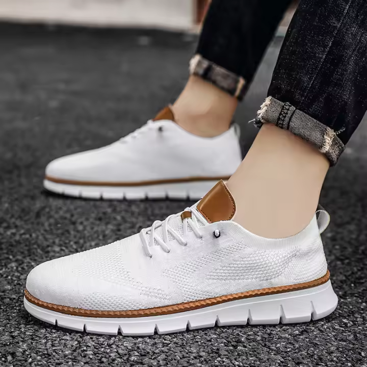 Zapatos de cuero sin cordones para hombre, zapatillas cómodas, informales, a la moda británica, para exteriores - 1
