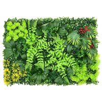 Paneles de pared de fondo de lata de plástico reutilizables artificiales, plantas verdes falsas, adornos decorativos para valla de jardín de casa - details 3