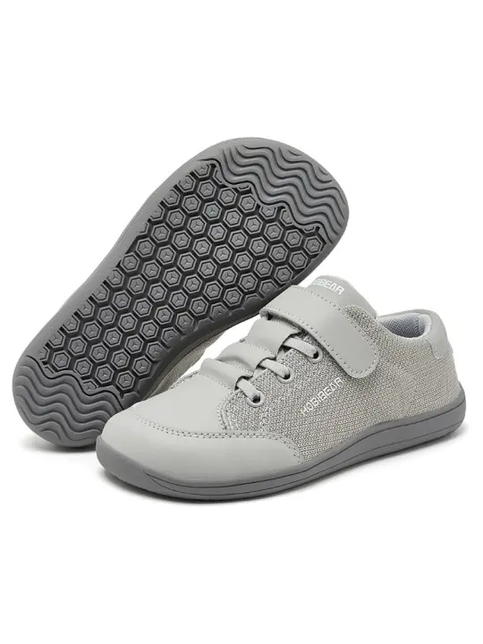 Zapatos de tobillo ancho para niños, zapatillas minimalistas de piel sintética y malla ligera con cierre para niños y niñas - 1