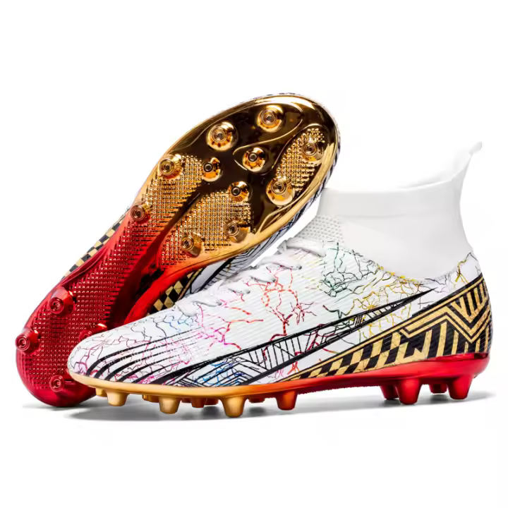 Botas de fútbol profesionales AG para hombres, zapatos de fútbol para niños, tacos altos para el tobillo, zapatillas de fútbol de hierba, zapatos de entrenamiento de Futsal, gran oferta - 1
