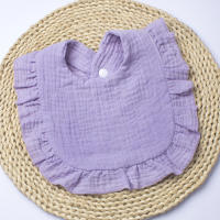 Babero de gasa para niños y niñas, algodón puro, color caramelo, cómodo babero para Saliva, toalla de Saliva de encaje de color sólido para bebé, productos para bebé - details 23
