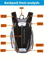 Mochila de gran capacidad 18L Multiusos para senderismo, escalada en montaña, ciclismo todo terreno - Correa ajustable, red para casco incluida, múltiples compartimentos para organización, diseño transpirable con correa de pecho ajustable, incluye silbato - details 1