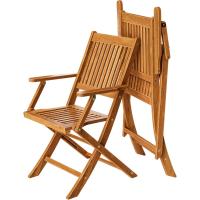 Conjunto de 2 Sillas de Jardín Plegables de Madera de Acacia Certificadas para Balcón, Jardín o Terraza - details 11
