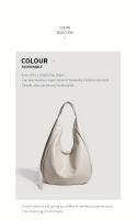 Bolso vintage para mujer, correa ajustable para el hombro, bolso blanco minimalista de gran capacidad para el trabajo, salidas informales - details 4