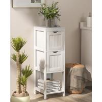 Armario Suelo de Baño, Mueble de Baño con Estantes Ajustables, Mueble de Almacenaje con Cajones y Doble Puerta, Mueble Lateral Multifuncional para Cocina (Gris) - details 14