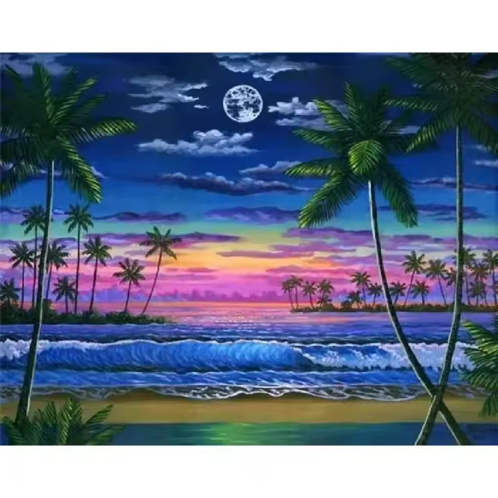 Pintura al óleo Ruopoty en números Decoración artística moderna en lienzo para sala de estar Pintura de paisaje abstracto de combinación única Tamaño 40x50cm - 1