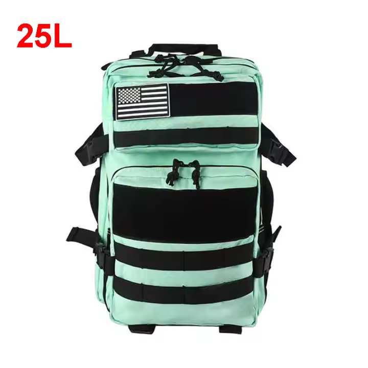 Mochila táctica negra de 25L y 45L para acampar, senderismo, deportes militares al aire libre con correa estable y capacidad de nailon de 20-50 litros - 1