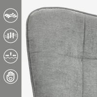 Sillones de salón Butaca nórdica Sillas Escandinavo Relax Acolchado con reposabrazos y patas de madera, tela, para dormitorio comedor, gris - details 5