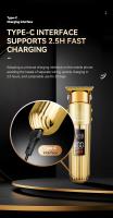 Kemei-cortadora de pelo profesional Retro para hombre, máquina eléctrica inalámbrica con pantalla LCD, recargable, para Barbero y barba - details 6