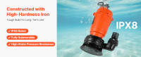 Bomba Sumergible para Aguas Residuales SucceBuy de 550W, Caudal de 18000 L/H, Bomba de Hierro Fundido con Salida de 5.08 cm, Capacidad de Elevación de 10M, Ideal para Drenar Agua en Piscinas, Jardines, Estanques, Sótanos y Áreas Inundadas - details 2