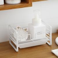 Soporte de esponja grande y resistente, estante de secado de organización eficiente y duradero, cesta de almacenamiento de cocina portátil para el hogar, Blanco/negro - details 3