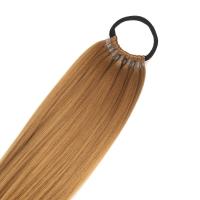 Extensiones de cola de caballo sintéticas esponjosas, suaves con banda elástica, postizo largo Yaki liso, bricolaje, colas de caballo postizas de 24 pulgadas, uso diario - details 16