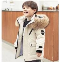 Abrigos de algodón para niños, ropa de abrigo gruesa con cuello de piel grande para invierno, chaquetas cálidas con capucha para niños, Parkas informales de moda para adolescentes - details 0