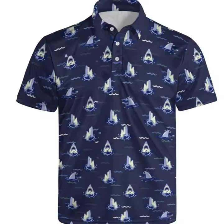 Polos de manga corta para hombre 2025, ropa de moda con elementos populares, ropa estampada a color - 1